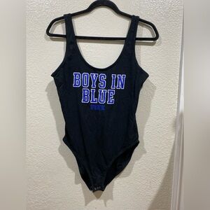 PINK Victoria's Secret Los Angeles Dodgers Boys in blue black bodysuit